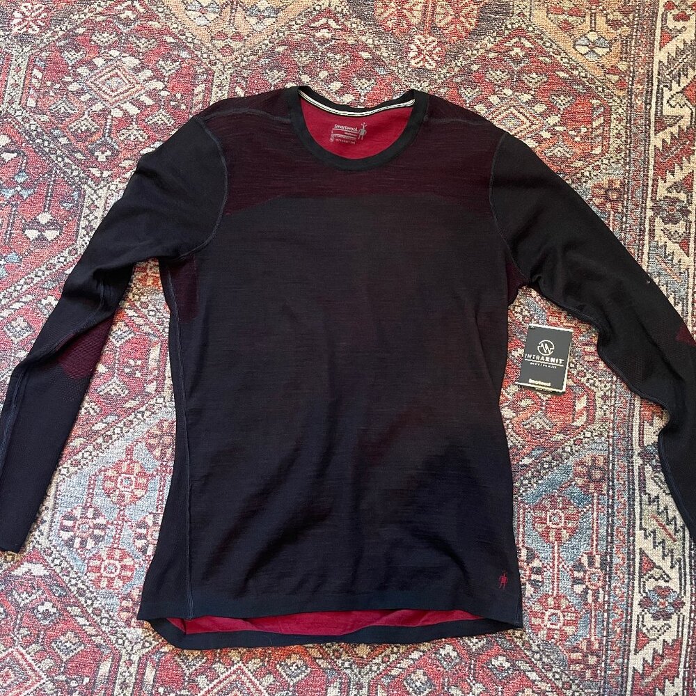 Smartwool Men's Intraknit Thermal Merino Base Layer Crew - Black - Large